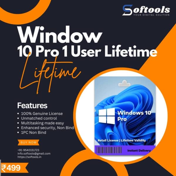 Window 10 Pro 1 user Lifetime