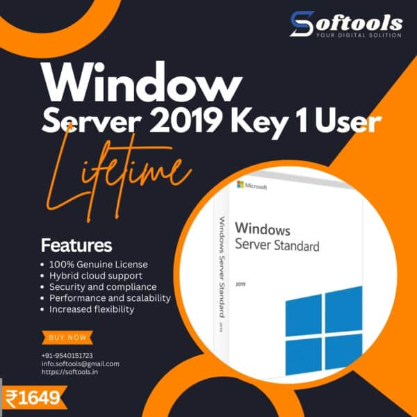 Window server 2019 Genuine key 1 user Lifetime